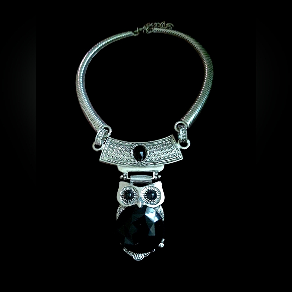 Silver-Tone Owl Pendant Necklace